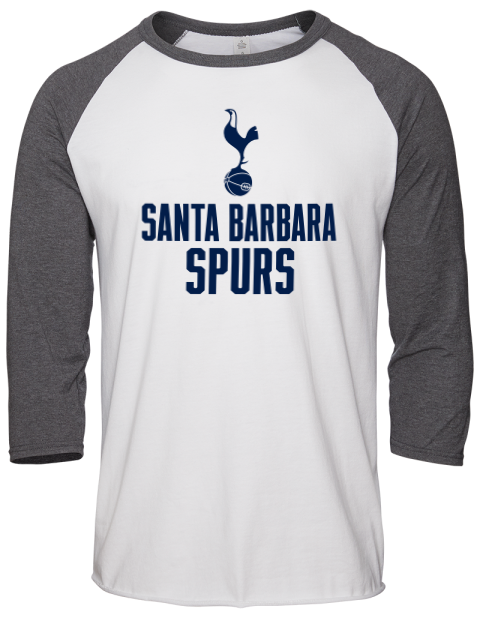 Stacked Santa Barbara Spurs Unisex Premium Three-Quarter Raglan T-Shirt | Swagsta