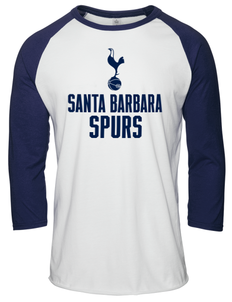 Stacked Santa Barbara Spurs Unisex Premium Three-Quarter Raglan T-Shirt | Swagsta