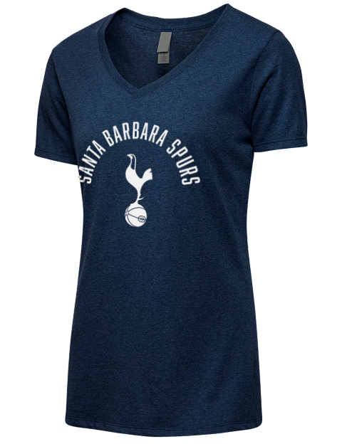 Arched Santa Barbara Spurs Premium Ladies V-Neck T-Shirt | Swagsta