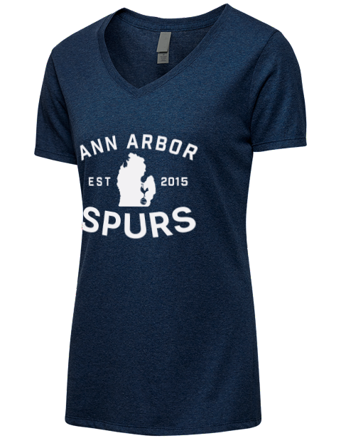 Logo Ann Arbor Spurs Custom Premium Ladies V-Neck T-Shirt | Swagsta