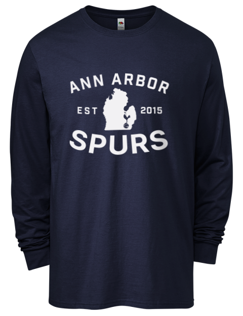 Logo Ann Arbor Spurs Custom Men's Long-Sleeve T-Shirt | Swagsta