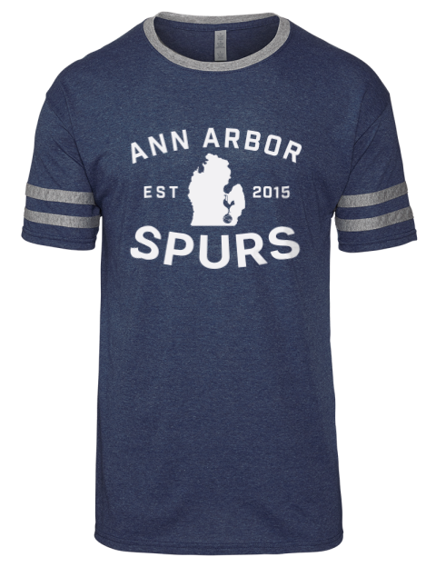 Logo Ann Arbor Spurs Custom Men's Tri-Blend T-Shirt | Swagsta