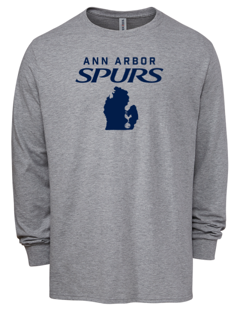 Support Ann Arbor Spurs Custom Men's Premium Blend Long Sleeve-T-Shirt | Swagsta
