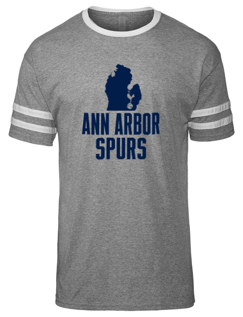 Stacked Club Logo Ann Arbor Spurs Custom Men's Tri-Blend T-Shirt | Swagsta
