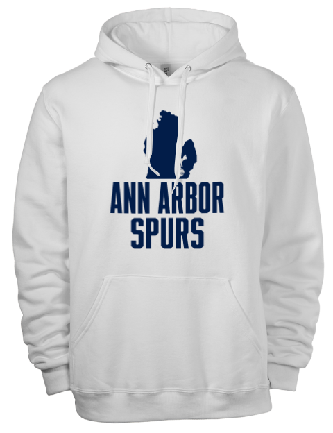 Stacked Club Logo Ann Arbor Spurs Custom Eco Premium Unisex Hooded Sweatshirt | Swagsta