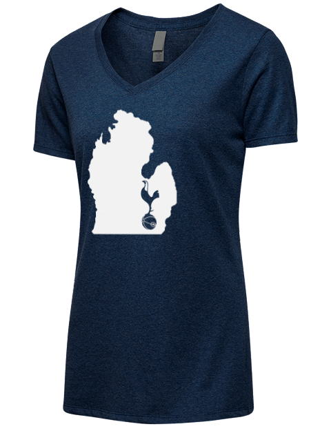 State Outline Ann Arbor Spurs Custom Premium Ladies V-Neck T-Shirt | Swagsta