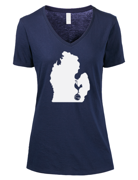 State Outline Ann Arbor Spurs Custom Premium Ladies V-Neck T-Shirt | Swagsta