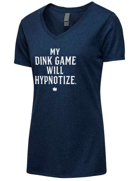 Dink Game Will Hypotize Pickleball Premium Ladies V-Neck T-Shirt | Swagsta