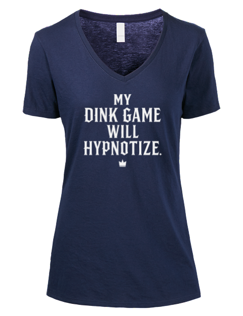 Dink Game Will Hypotize Pickleball Premium Ladies V-Neck T-Shirt | Swagsta