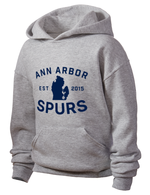 Club Logo Ann Arbor Spurs Custom Youth Hooded Sweatshirt | Swagsta