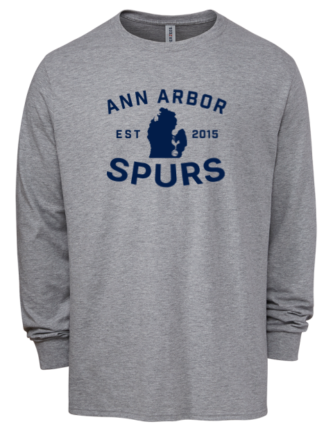Club Logo Ann Arbor Spurs Custom Men's Premium Blend Long Sleeve-T-Shirt | Swagsta