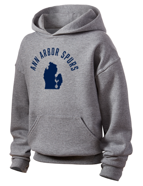 Arched Club Logo Ann Arbor Spurs Custom Youth Hooded Sweatshirt | Swagsta