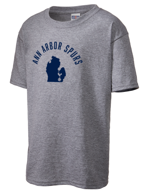 Arched Club Logo Ann Arbor Spurs Custom Youth T-Shirt | Swagsta