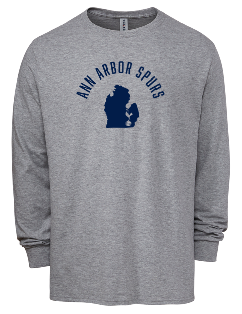 Arched Club Logo Ann Arbor Spurs Custom Men's Premium Blend Long Sleeve-T-Shirt | Swagsta
