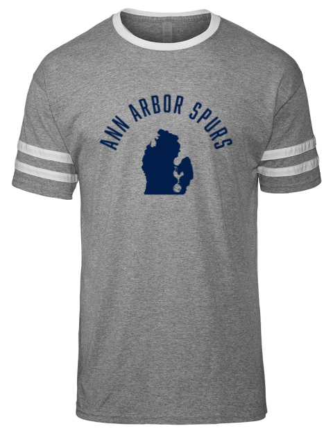 Arched Club Logo Ann Arbor Spurs Custom Men's Tri-Blend T-Shirt | Swagsta