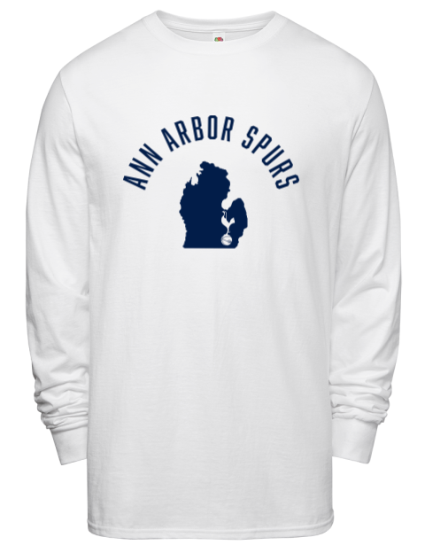 Arched Club Logo Ann Arbor Spurs Custom Men's Long-Sleeve T-Shirt | Swagsta