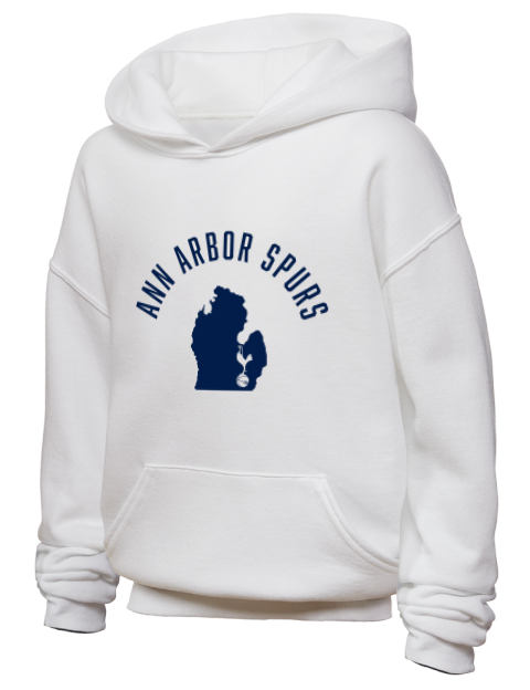 Arched Club Logo Ann Arbor Spurs Custom Youth Hooded Sweatshirt | Swagsta