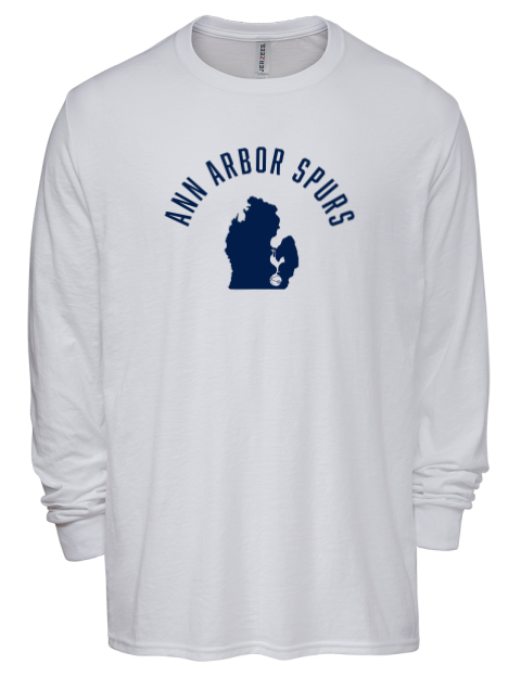 Arched Club Logo Ann Arbor Spurs Custom Men's Premium Blend Long Sleeve-T-Shirt | Swagsta