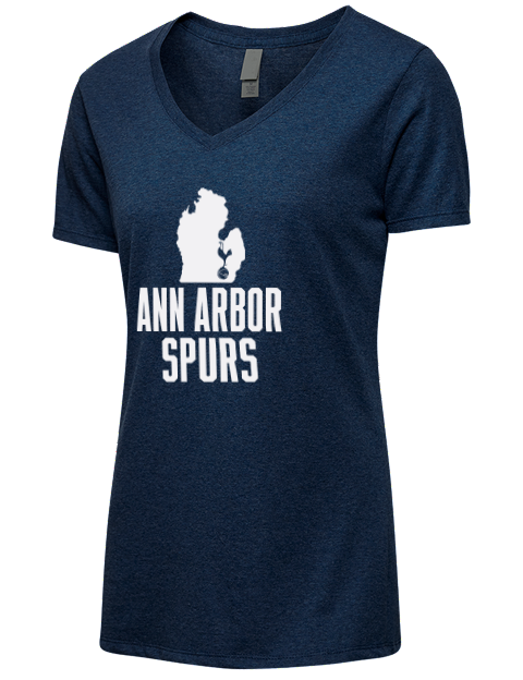 Club Logo Ann Arbor Spurs Custom Premium Ladies V-Neck T-Shirt | Swagsta