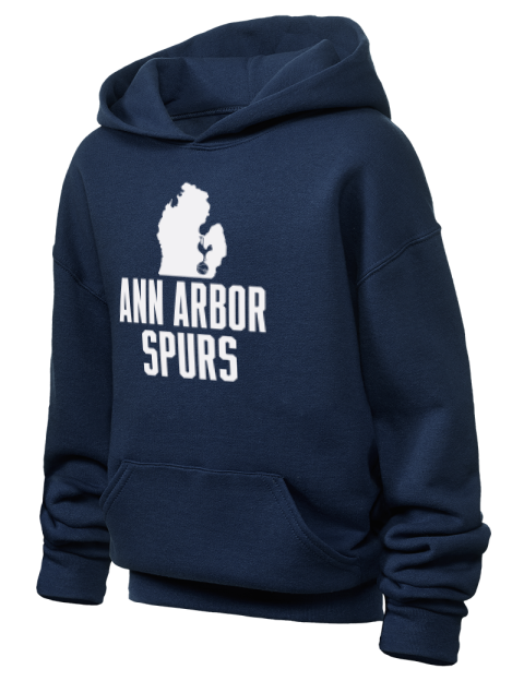 Club Logo Ann Arbor Spurs Custom Youth Hooded Sweatshirt | Swagsta