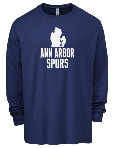 Club Logo Ann Arbor Spurs Custom Men's Premium Blend Long Sleeve-T-Shirt | Swagsta