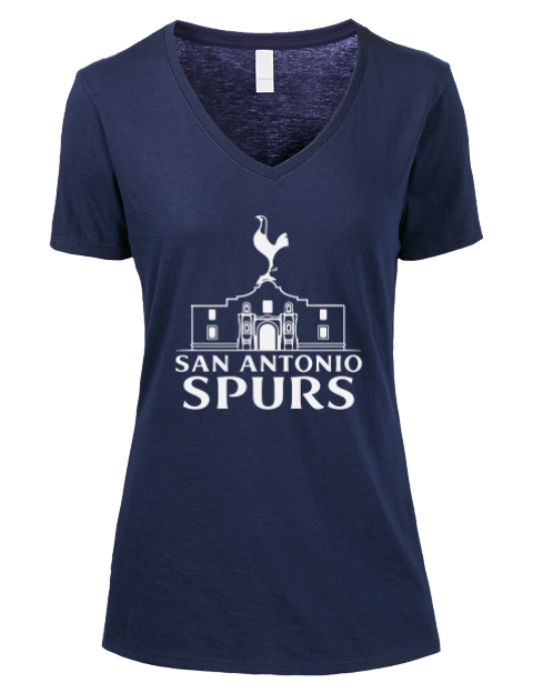 Alamo Lite San Antonio Spurs Custom Premium Ladies V-Neck T-Shirt | Swagsta