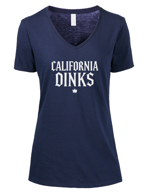California Dinks Pickleball Premium Ladies V-Neck T-Shirt | Swagsta