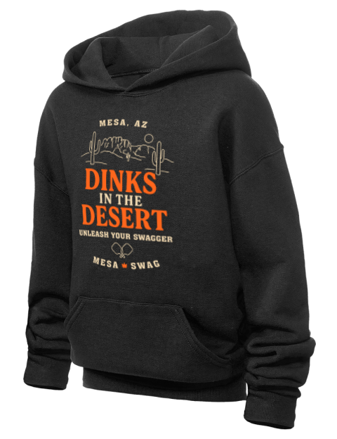 Dinks In The Desert Pickleball Youth Hooded Sweatshirt | Swagsta