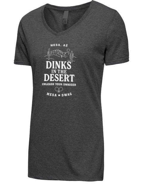 Mesa AZ Dinks Pickleball Premium Ladies V-Neck T-Shirt | Swagsta