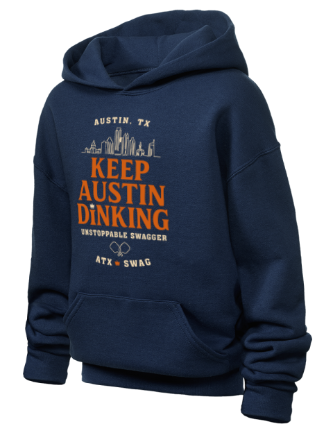 Keep Austin Dinking Pickleball Youth Hooded Sweatshirt | Swagsta