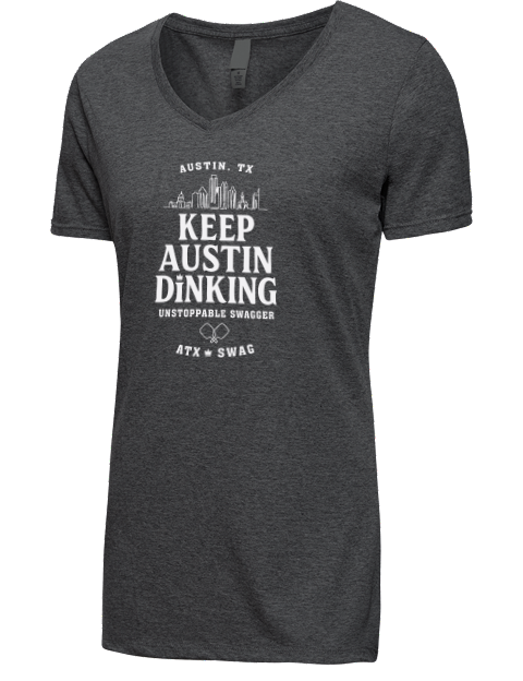 Austin Dink Pickleball Premium Ladies V-Neck T-Shirt | Swagsta