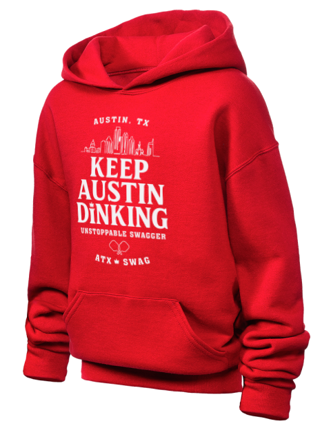 Austin Dink Pickleball Youth Hooded Sweatshirt | Swagsta