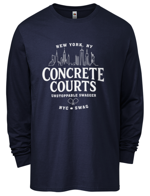Concrete Courts NYC Pickleball Men's Long-Sleeve T-Shirt | Swagsta