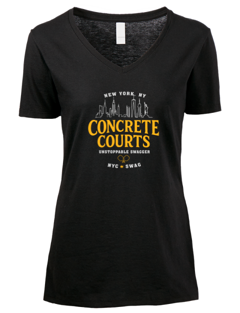 New York City Pickleball Premium Ladies V-Neck T-Shirt | Swagsta