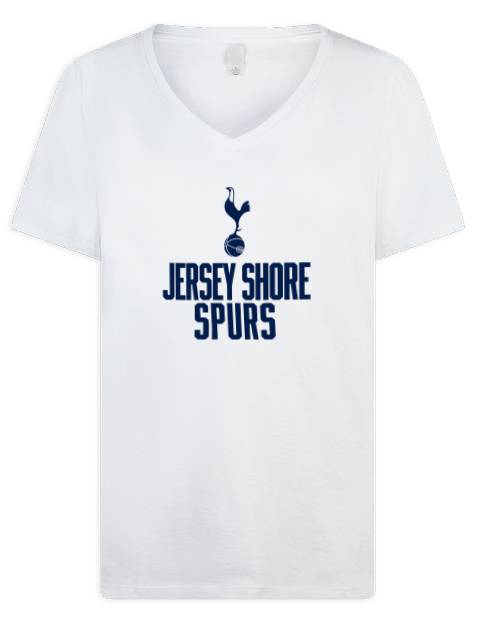 Stacked Jersey Shore Spurs Premium Ladies V-Neck T-Shirt | Swagsta