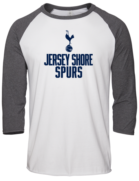 Stacked Jersey Shore Spurs Unisex Premium Three-Quarter Raglan T-Shirt | Swagsta