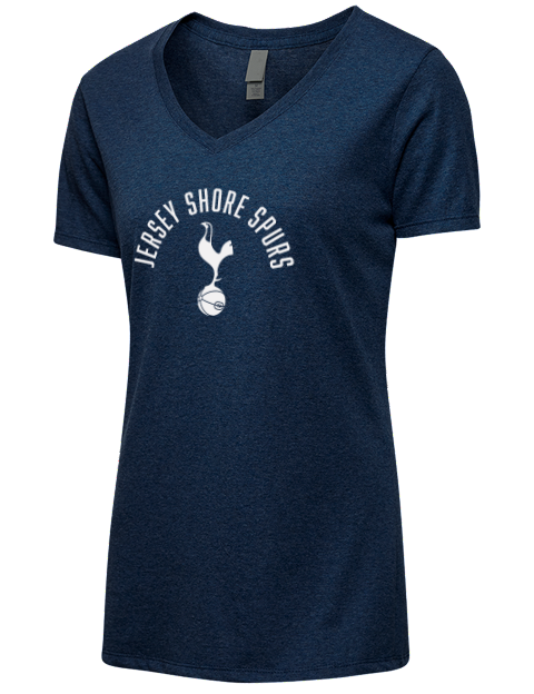 Arched Jersey Shore Spurs Premium Ladies V-Neck T-Shirt | Swagsta
