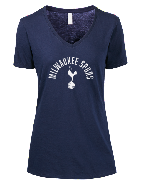 Arched Milwaukee Spurs Premium Ladies V-Neck T-Shirt | Swagsta