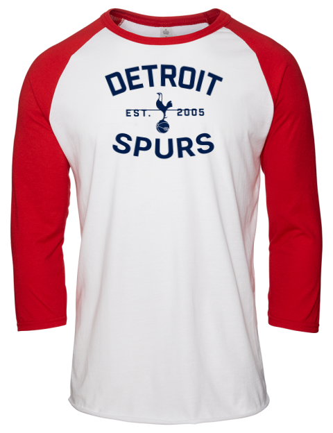 Fan Wear Detroit Spurs Unisex Premium Three-Quarter Raglan T-Shirt | Swagsta