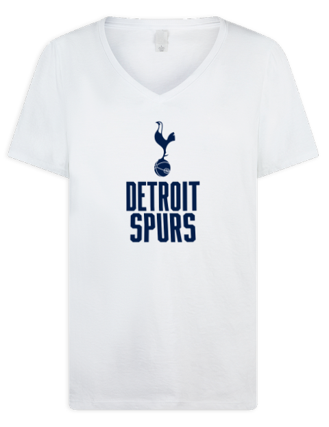 Stacked Detroit Spurs Premium Ladies V-Neck T-Shirt | Swagsta