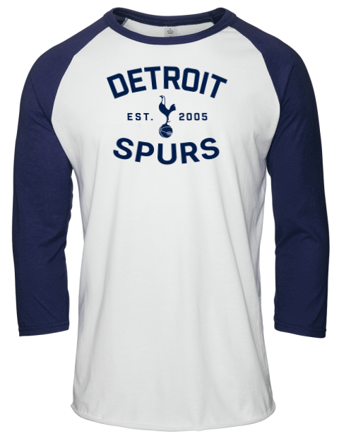 Fan Wear Detroit Spurs Unisex Premium Three-Quarter Raglan T-Shirt | Swagsta