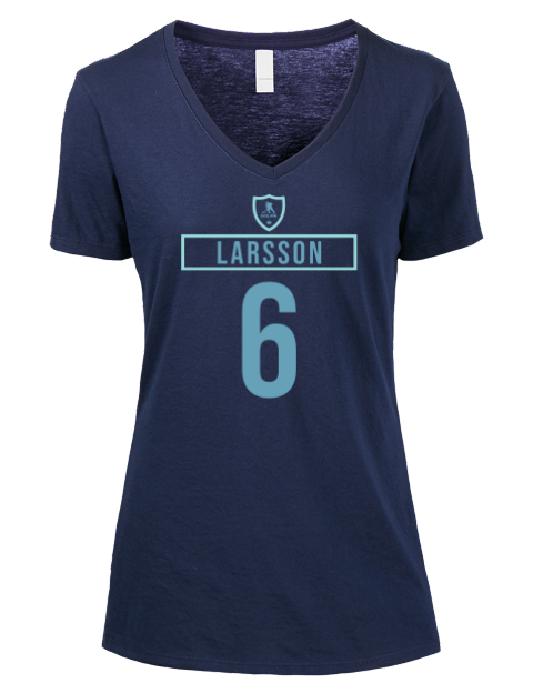 Away Jersey Adam Larsson Premium Ladies V-Neck T-Shirt | Swagsta